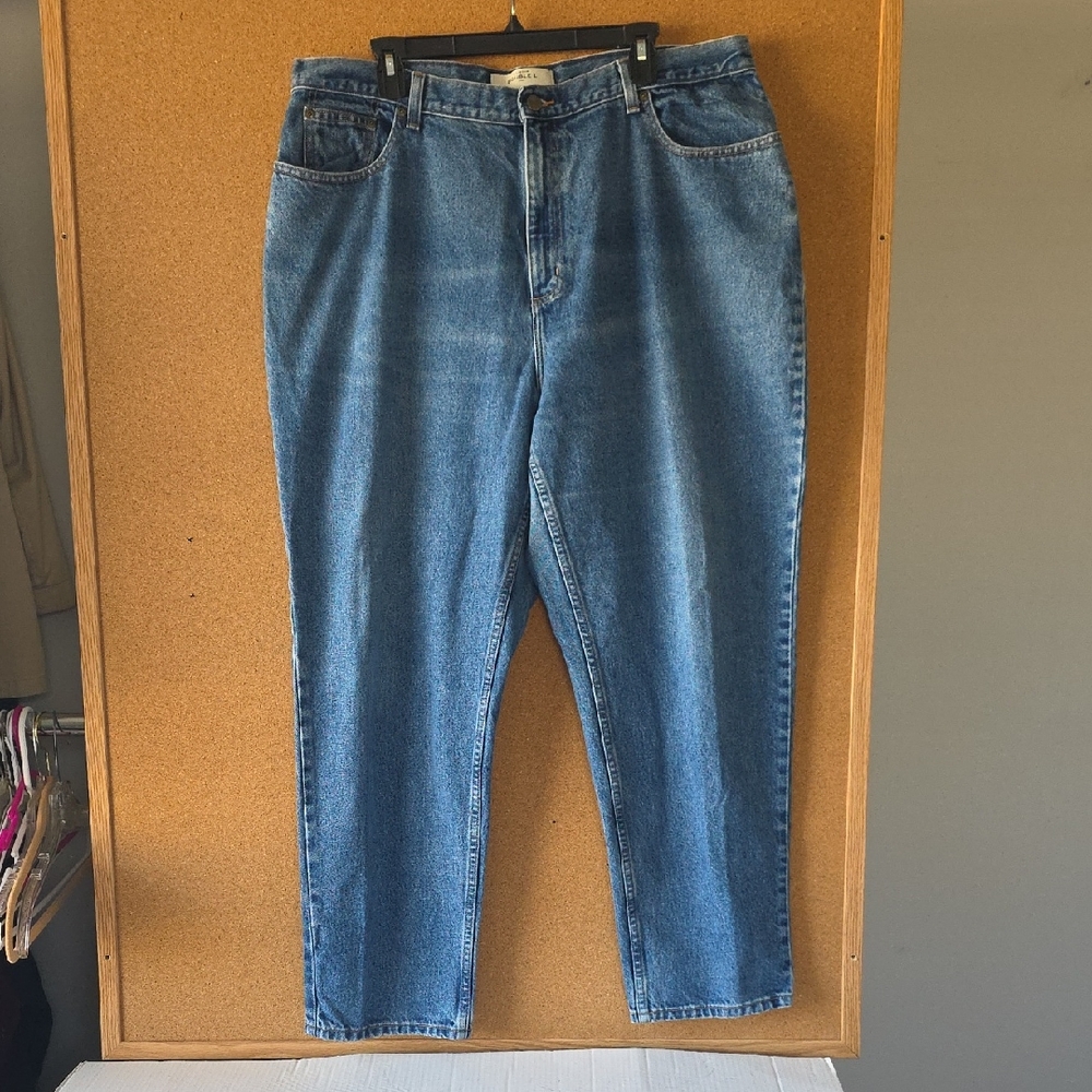 L.L.Bean Double L Relaxed Fit High‑Rise Straight Jeans 20W Reg